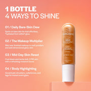SUROSKIE Halo Glow Mist for Face and Body - Illuminating Shimmer Spray with Panthenol & Humectants for Instant Hydration and Glow (110 ml)