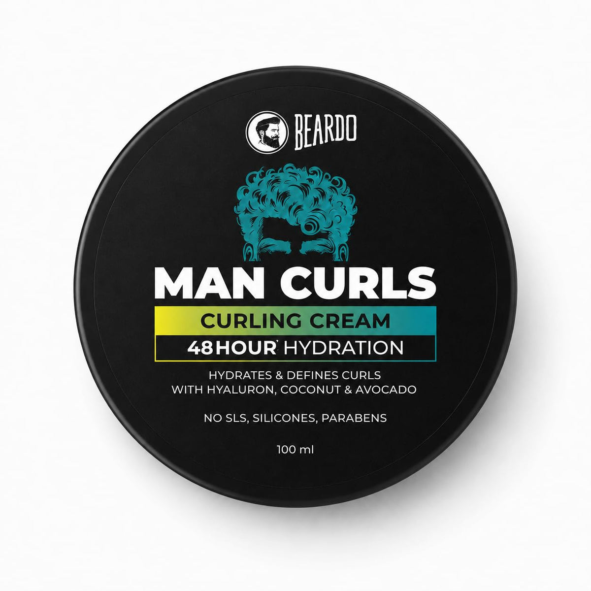 Beardo Man Curls Curling Cream for Men | Super-Defining & Hydrating | Long-lasting Frizz Control | Infused with Hyaluron, Avocado & Coconut | Non-Sticky | Retains hair-moisture | 100g