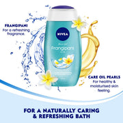 NIVEA Frangipani & Oil Body Wash, Moisturizing Shower Gel with Pure Glycerin, Vitamins C & E and Care Oil for Soft, Healthy & Moisturized Skin, Refreshing Body Cleanser, Microplastic Free, 125 ml