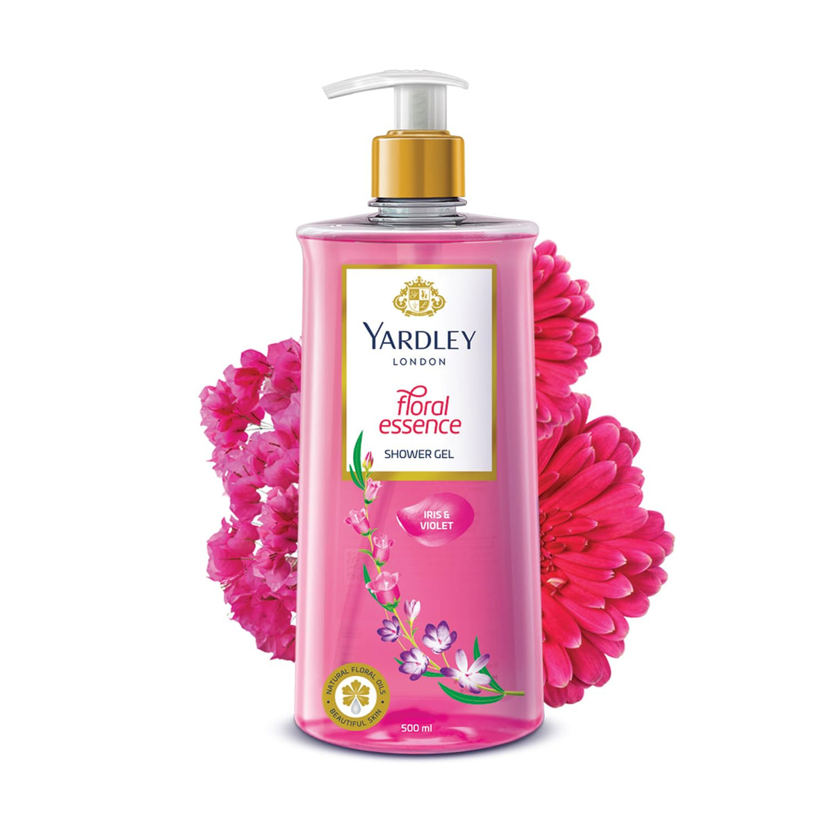 Yardley London| Shower Gel| Floral Essence| With Natural Floral Oils Of Iris & Violet| No Parabens| No Silicones 500ml