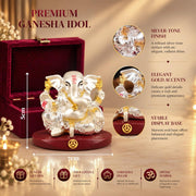 DIVINITI 999 Silver-Plated Lord Ganesha Idol with Gold Accents | Ganpati Murti for Car Dashboard, Home, Office & Puja Room | Diwali & Housewarming Gift with Premium Gift Box | 5 x 7 CM