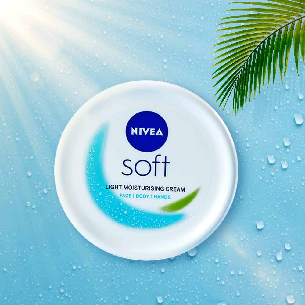 NIVEA Complete Regime Kit - Soft 300ml Moisturizing Cream, Body Milk 400ml Nourishing Lotion & Water-Lily Flower 250ml Refreshing Shower Gel