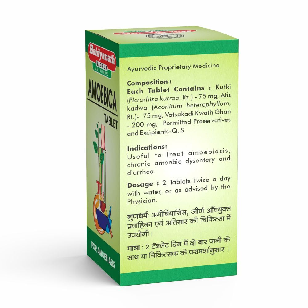 Baidyanath Asli Ayurved Amoebica I Ayurvedic Diarrhea Medicine I 100 Tab (Pack of 3)