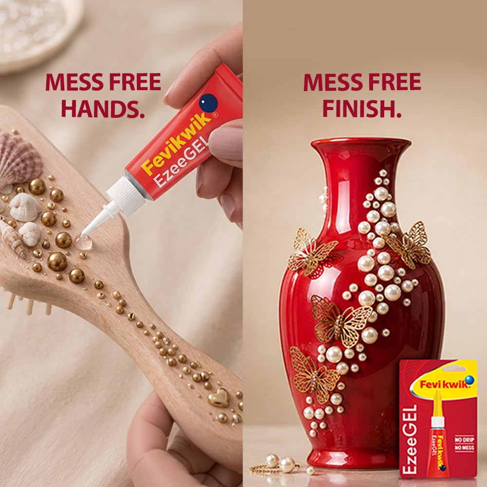 Pidilite Fevikwik Gel One Drop Instant Adhesive | Multipurpose Gel | Easy to Use | Ideal for Art & Craft | Can be used on variety of surfaces | Create, Make, Decorate | 3g