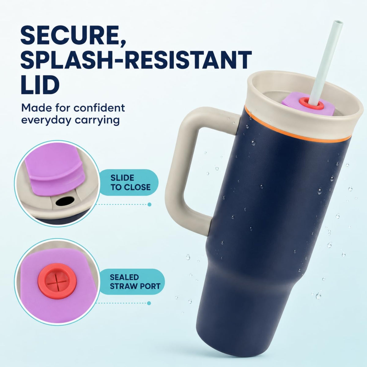 Toy Imagine 1200ml Insulated Tumbler with Handle & Straw, Stainless Steel