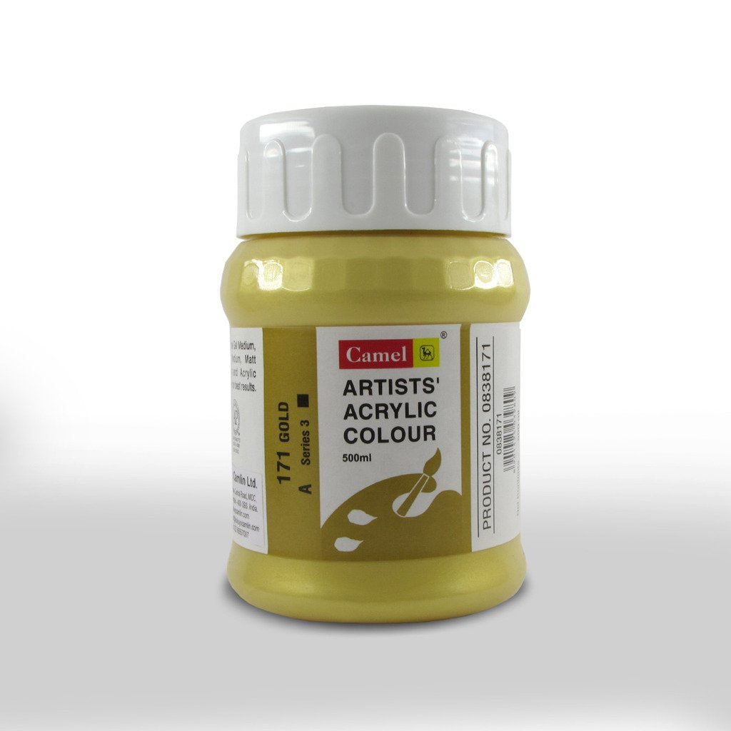 Camel Camlin Kokuyo Artist Acrylic Colour 500 ml Series 3 Gold