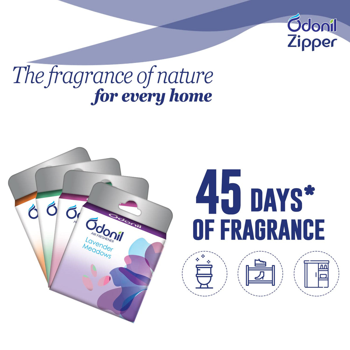 Odonil Bathroom Air Freshener Zipper Mix -30gm Citrus, Jasmine, Lavender(10gm*3) & Odonil Bathroom Air Freshener Blocks Mixed Fragrances - 48g (Pack of 4)