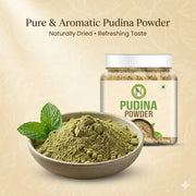 NatureVit Pudina Powder for Cooking 500gm [250g x 2 Jar] | Dried Mint Leaf Powder | Natural Flavor Enhancer | Refreshing & Aromatic | Ideal for Chutneys, Raitas, Masala Mixes