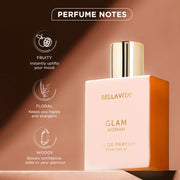 Bella Vita Luxury Women Eau De Parfum Wood Scent Spray Gift Set 4X20 Ml & Glam Women Eau De Parfum Perfume For Her With White Honey & Virginia Cedar Scent, 100 Ml