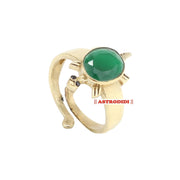 ASTRODIDI Green Zircon Stone Tortoise Ring | Adjustable Brass Kachua Turtle Meru Fashion Ring For Men Women Boys and Girls