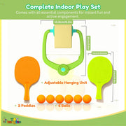 Toy Imagine Indoor Hanging Table Tennis Trainer for Kids Age 5-14 | Door Mounted Ping Pong Game Set with 2 Rackets 6 Balls | Indoor Sports Game for Boys and Girls Home Play Activity