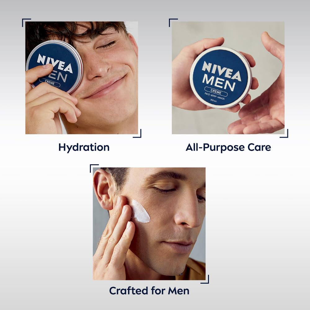 Nivea Men Creme, Non Greasy Moisturizer, Cream For Face, Body & Hands, 30ml