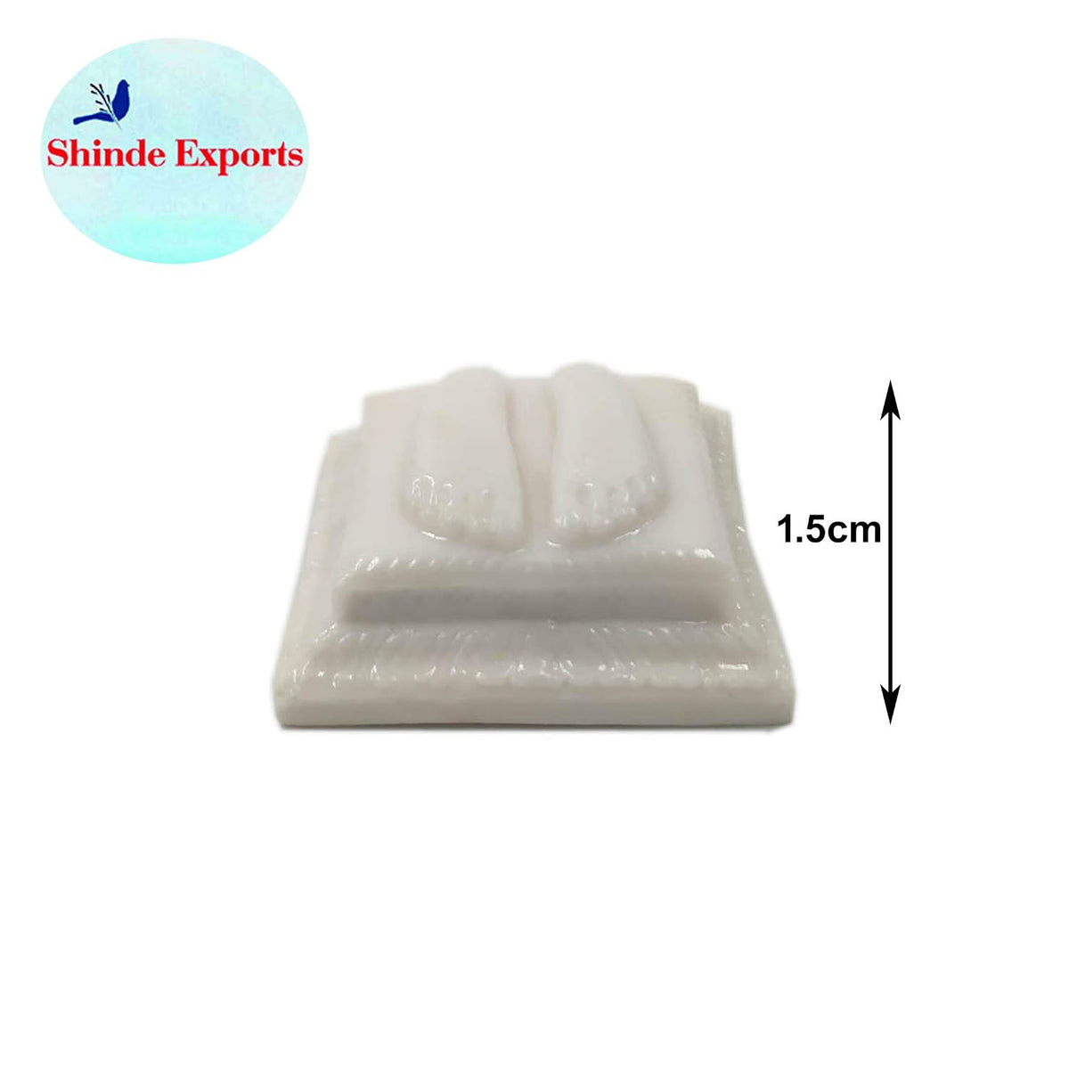 SHINDE EXPORTS Marble charan paduka for god puja (5x5cm White)