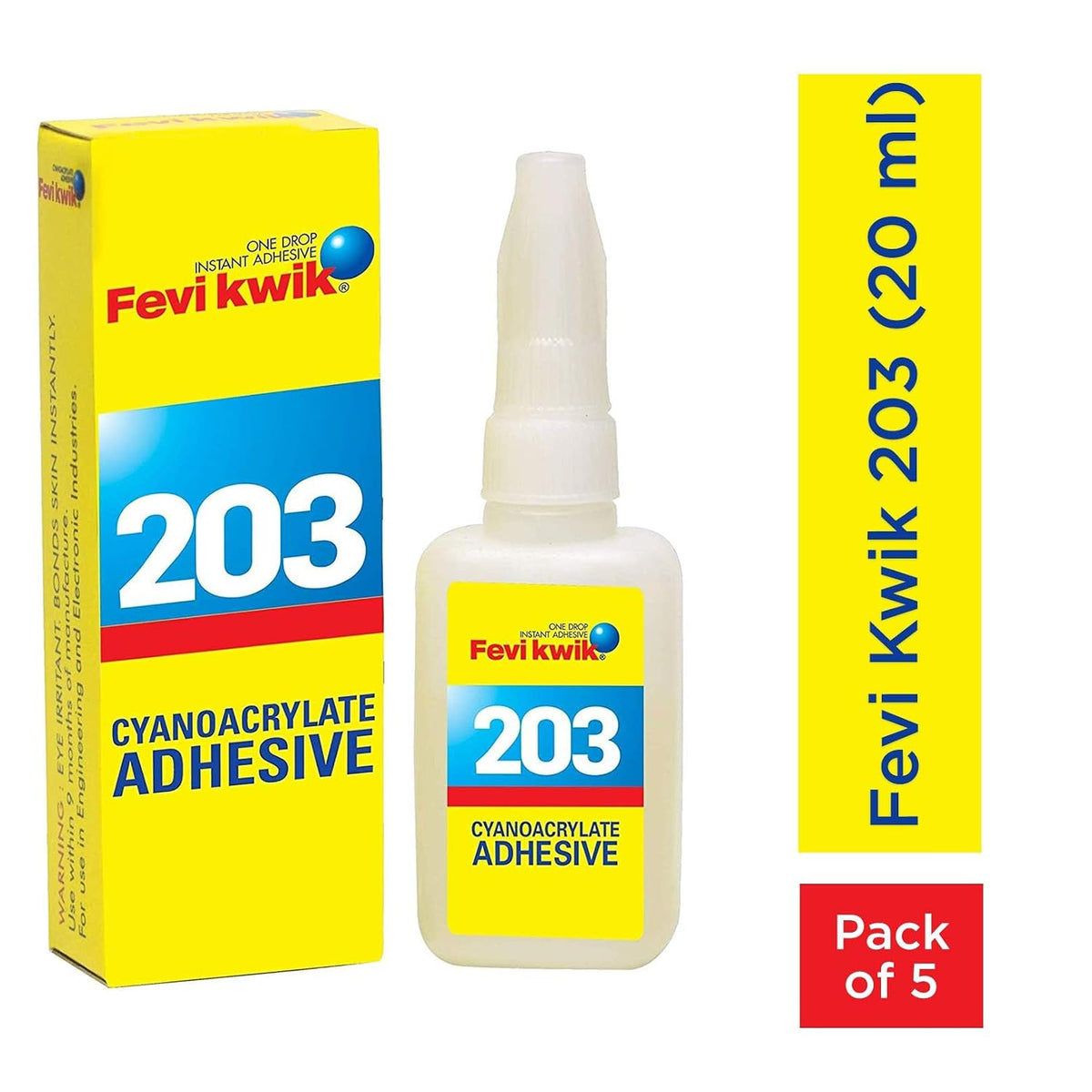 Pidilite Fevikwik 203 Cyanoacrylate Adhesive 20 ml each
