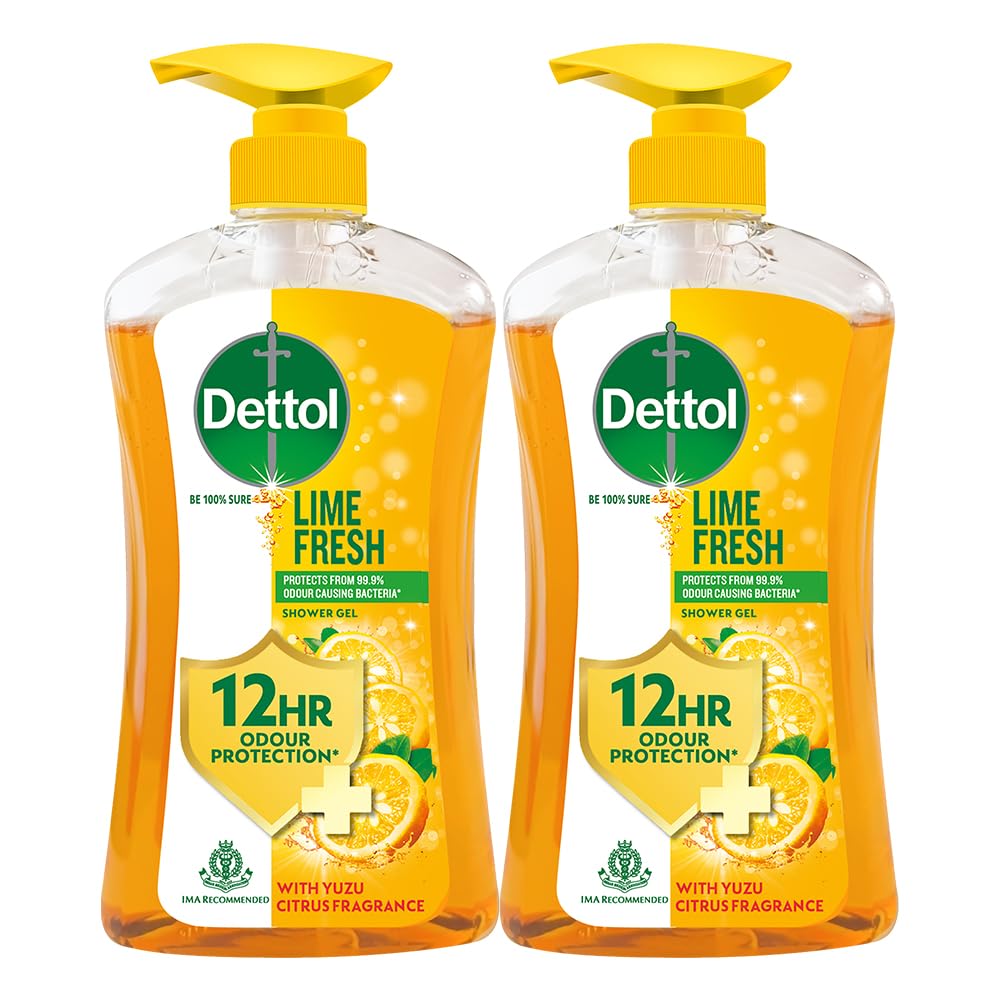 Dettol Body Wash and Shower Gel, Lime fresh-500ml,Pack Of 2