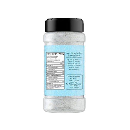 NatureVit Xanthan Gum Powder, 100g | Food-Grade Stabilizer & Thickener | Ideal for Gluten-Free Baking, Sauces & Dressings