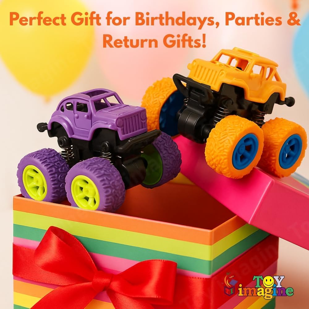 Toy Imagine 360° Stunt Monster Trucks for Kids, Push & Go