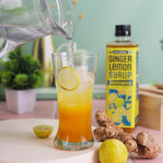 Urban Platter Ginger Lemon Syrup, 500ml (Refreshing | Tangy and Zesty | Sweetened)