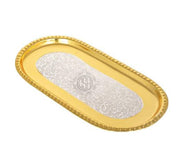 DSH Silver and Gold Plated Floral Bowl Set with Serving Spoons and Tray Used for Dry Fruit, Sweets Home Decor Item with Velvet Box