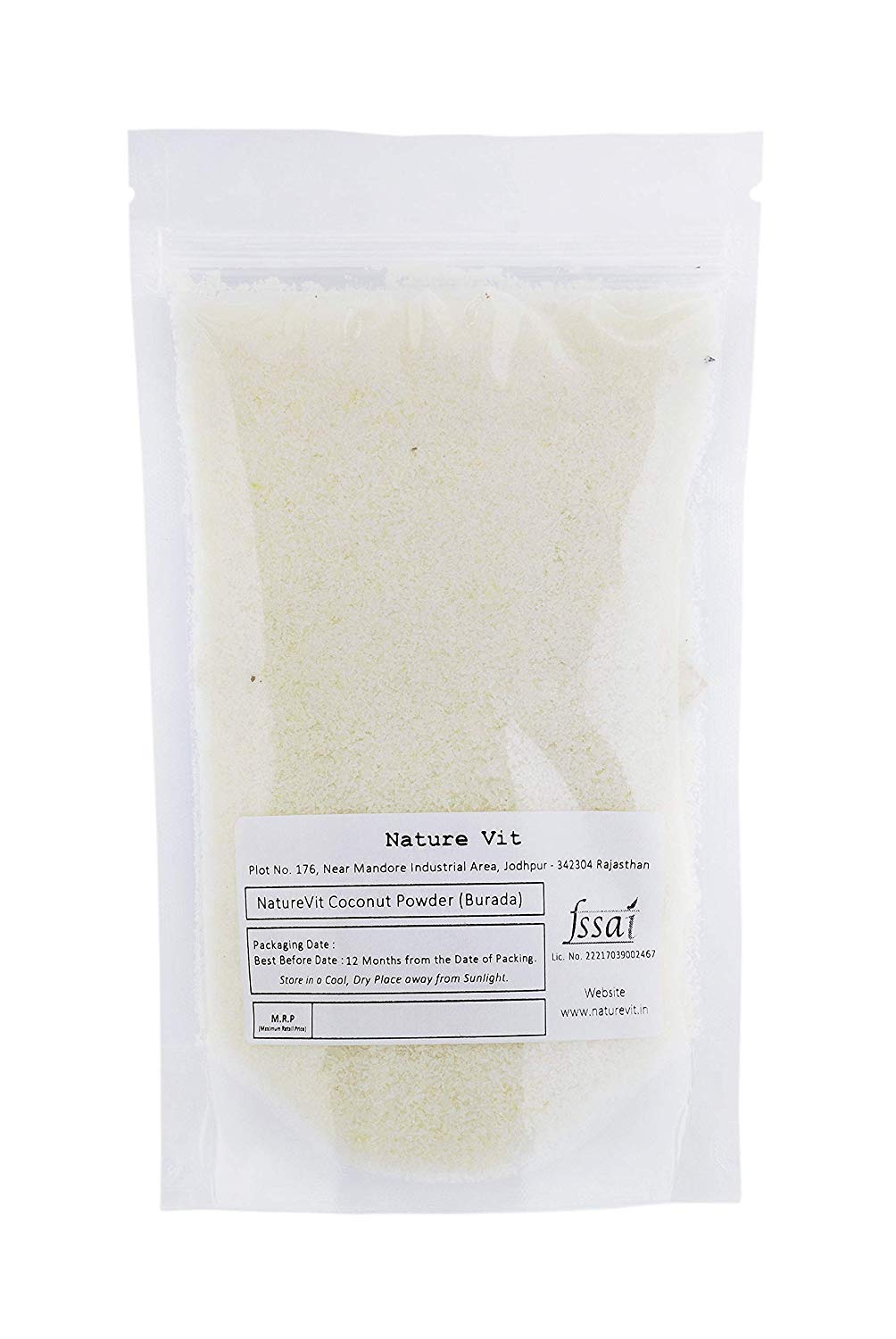 NatureVit Desiccated Coconut 400g | 100% Pure Nariyal Burada | Finely Grated Dry Coconut for Cooking & Baking | Natural, Unsweetened & Preservative-Free