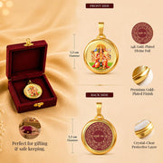 DIVINITI 24K Gold Plated Double-Sided Religious Pendant with Premium Gift Box, Spiritual Locket for Men & Women, Devotional Jewellery for Gifting & Everyday Wear | Panchmukhi Hanuman & Yantra - CLR Pendant