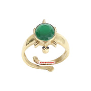 ASTRODIDI Green Zircon Stone Tortoise Ring | Adjustable Brass Kachua Turtle Meru Fashion Ring For Men Women Boys and Girls