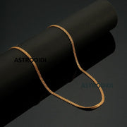 ASTRODIDI Gold Plated Chain | 24 Inch Stylish Light Weighted Golden Brass Neck Chain For Girls Women Men Boys (MHC-04)