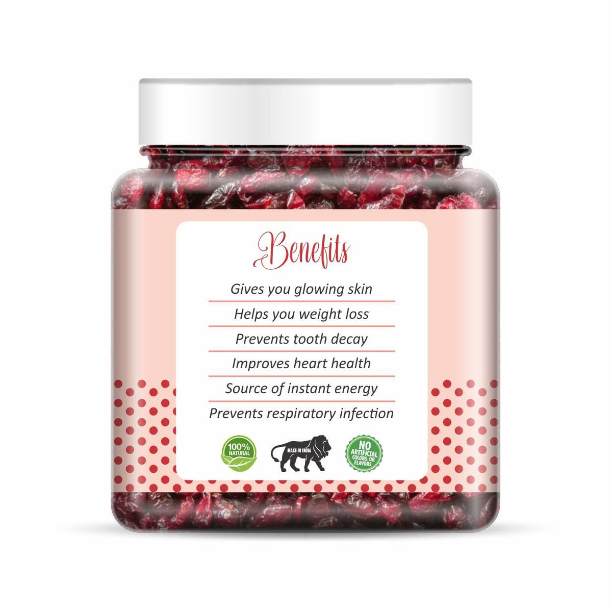 NatureVit Cranberries Dried Sliced 300g | Tart & Sweet Healthy Snack | Antioxidant-Rich Superfruit | Naturally Dried Cranberry Slices | Product of USA | Ideal for Baking, Cereal, Salads & Snacking