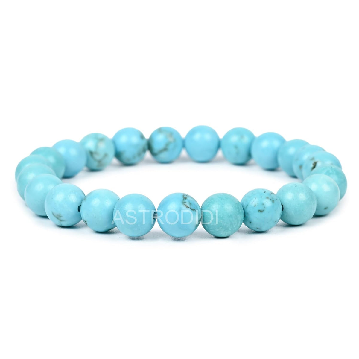 Astrodidi Natural Certified Firoza Turquoise Stone Bracelet for Throat Chakra, Communication, Good Luck, Manifestation, Money, Success, Positive Energy | Reiki Feng-Shui Healing Crystal Gemstone for Men and Women