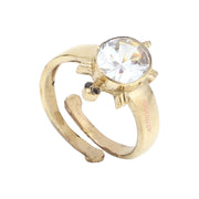ASTRODIDI White Zircon Stone Tortoise Ring | Adjustable Brass Kachua Turtle Meru Fashion Ring For Men Women Boys and Girls