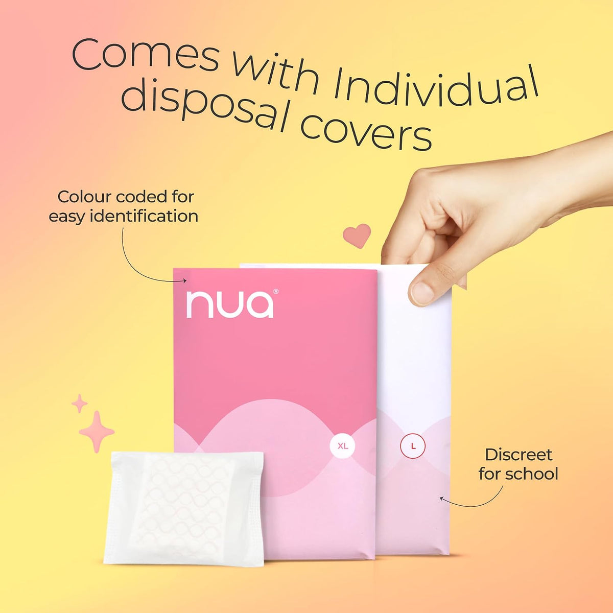 Nua Teen Comfort Sanitary Pads for Teens | Sanitary Pads and Panty Liners | Zero Irritation Promise | 4x Comfort | 100% Toxic-free | Starter Pack for Teens | 14 Count (12 Pads + 2 Liners)