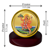 DIVINITI 24K Gold Plated Religious Car Dashboard Frame | Premium God Idol Frame for Car, Home Mandir & Office Table | Spiritual Gift, Decorative Showpiece | Lord Hanuman