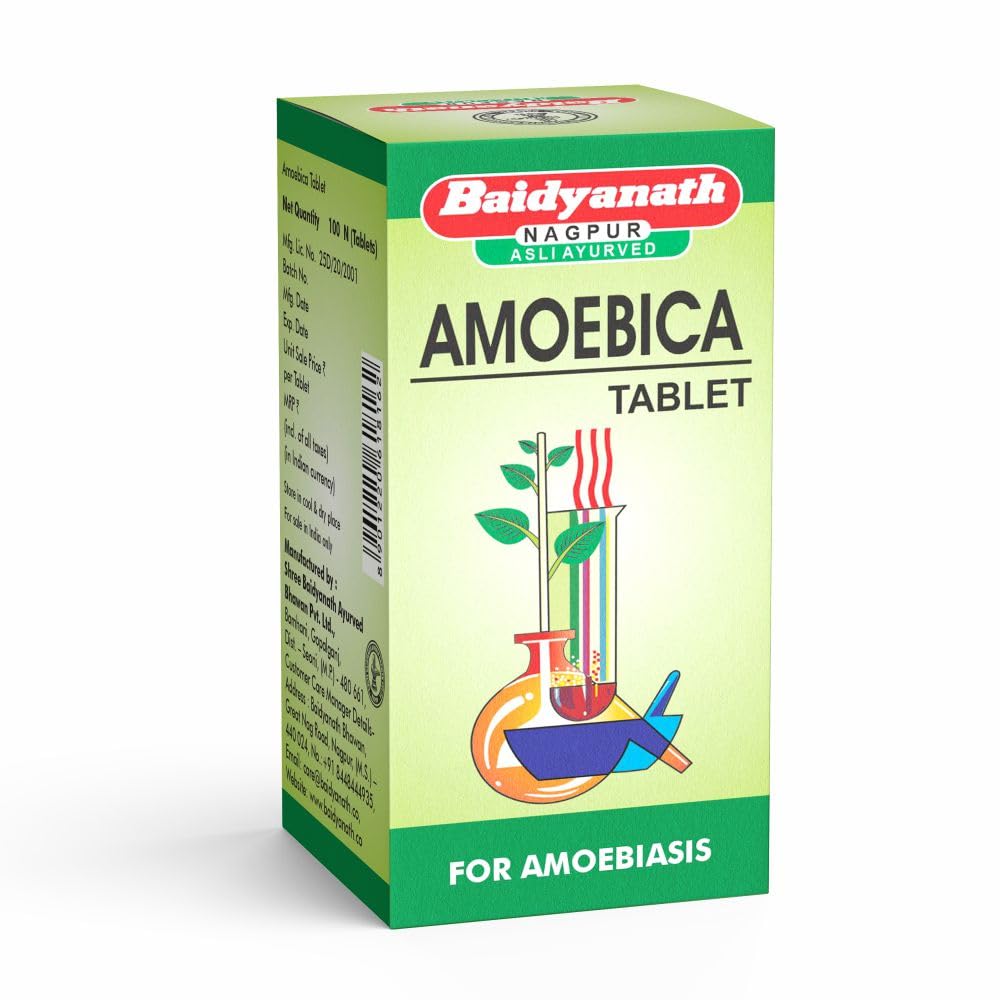 Baidyanath Asli Ayurved Amoebica I Ayurvedic Diarrhea Medicine I 100 Tab (Pack of 3)