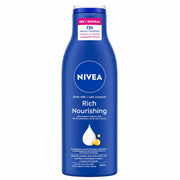 NIVEA Rich Nourishing Body Lotion 400ml for Dry Skin with Almond Oil and Deep Moisture Serum Intensive Hydration Moisturizer for Women and Men Non Greasy Fast Absorbing Body Lotion