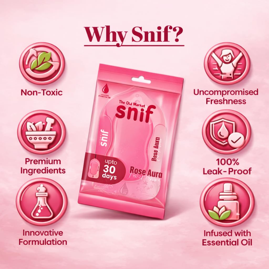The Old Natural Snif Gel Hanging Car Air Freshener Pack of 3, Essential Oil Based Car Perfume, Long Lasting Car Fragrance Up to 30 Days, Odor Eliminator, Rose Aura, Breezy Blue & Citrus Fantasy