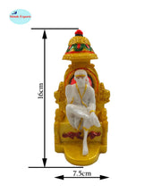 SHINDE EXPORTS shirdi saibaba Marble Idol Statue murti Home Murty for car (White, 16cm)