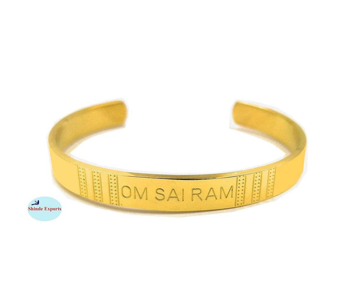 SHINDE EXPORTS brass sai baba bracelet for men and women gold plated kada