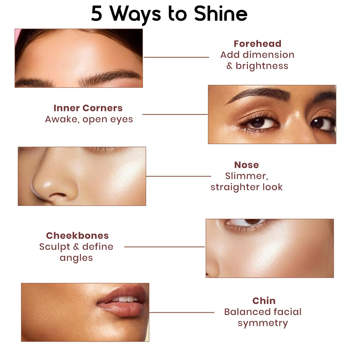 INSIGHT 5 Shades of Shine Brick Highlighter - Dubai Bling |Smooth, Blendable Texture & Radiant Finish | Travel-Friendly Makeup Palette| 12 g