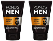 Pond's Men Energy Bright Anti-Dullness Facewash With Coffee Bean, 100 g (Pack of 2)