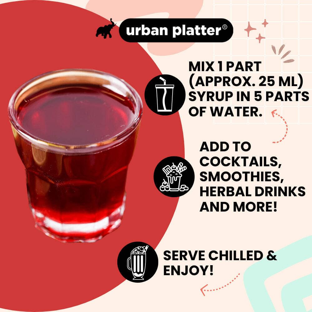 Urban Platter Kokum Syrup, 700ml (Refreshing & Natural body coolant with Cumin/Jeera | Digestive Aid | Additive-Free)