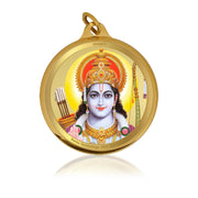 Diviniti 24K Gold Plated Ram Ji & Yantra Pendant For Men, Women & Kids 22 MM Double Sided Stylish Pendant Necklace For Girls Divine God Pendant For Birthday Gift, Anniversary Gift