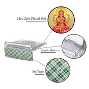 DIVINITI Goddess Lakshmi Mata Photo Frame for Car Dashboard, Car Idol, Table Decor|ACF 3A Acrylic Car Frame with 24K Gold Plated Foil|Religious Frame For Pooja, Prayer and Gift (5.8X4.8 CM)