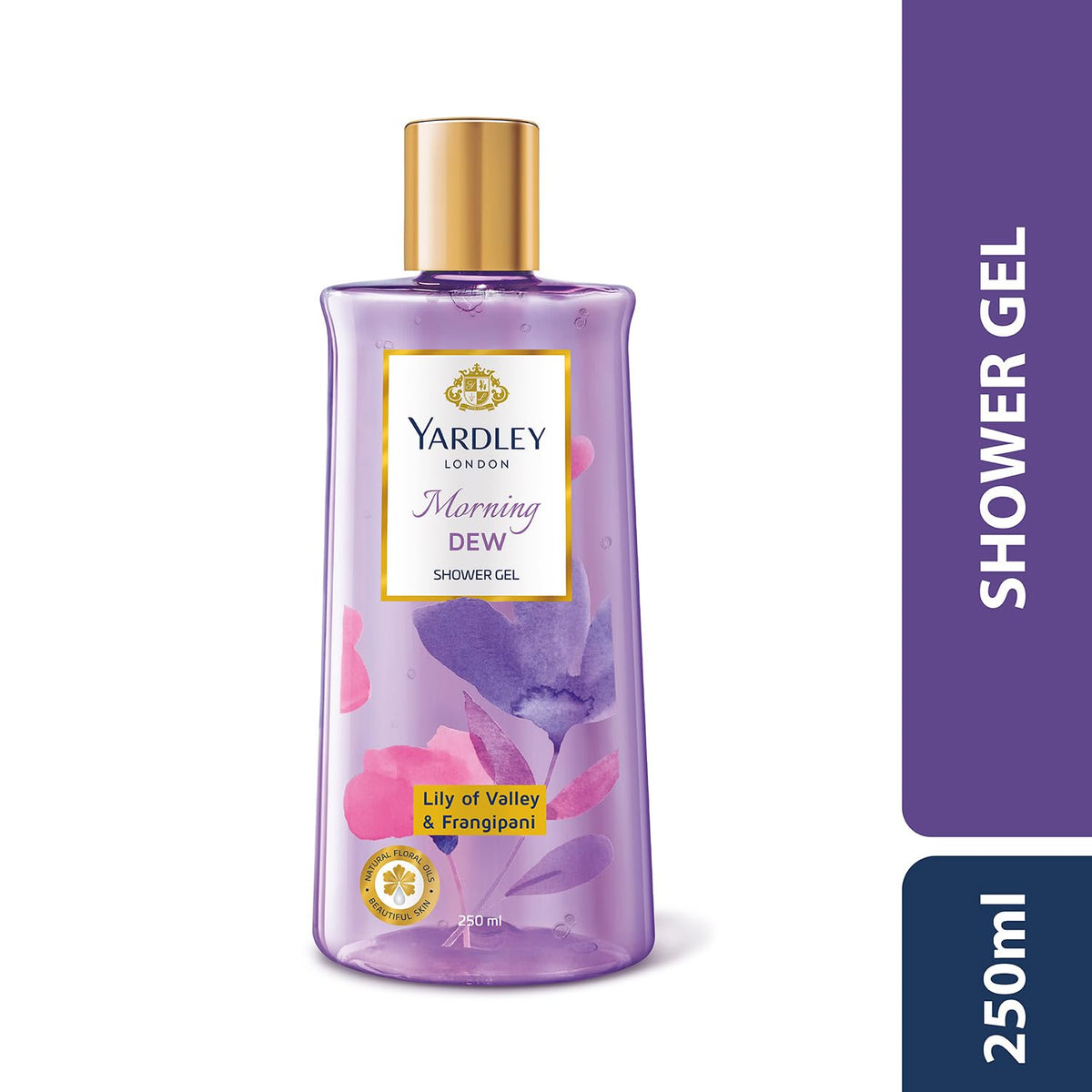 Yardley London| Shower Gel| Morning Dew| With Natural Oils Of Lily Of The Valley & Frangipani| No Parabens| No Silicones | 250ml