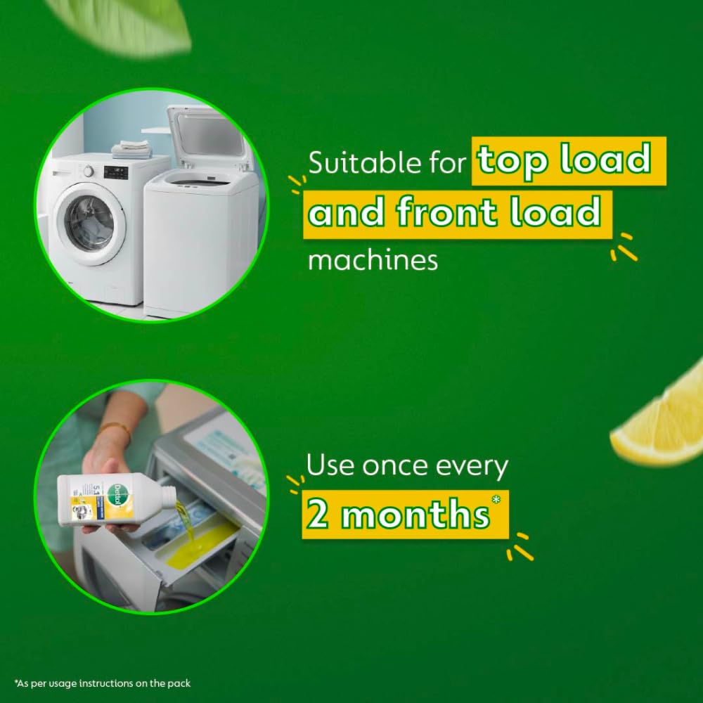Dettol 5 in 1 Washing Machine Cleaner & Descaling Liquid for top load and front load| Lemon 250ml | Removes Limescale, Dirt and Bad odour | Kills 99.9%* Bacteria | Pack of 3