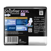 Stayfree Advanced XXXL Thin Sanitary Pads for Women | 16 Soft Cotton Pads for All Night Ultra Comfort | Absorbs 2x More with Wider Back | Prevent Rashes | Odour Control