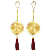 Diviniti 24K Gold Plated Lord Hanuman Ji and Yantra Sankatmochan Double Sided Car Dangler Hanging & New House Entrance Welcome Luxurious Decor for Car Divine Accessories for Positive Energy