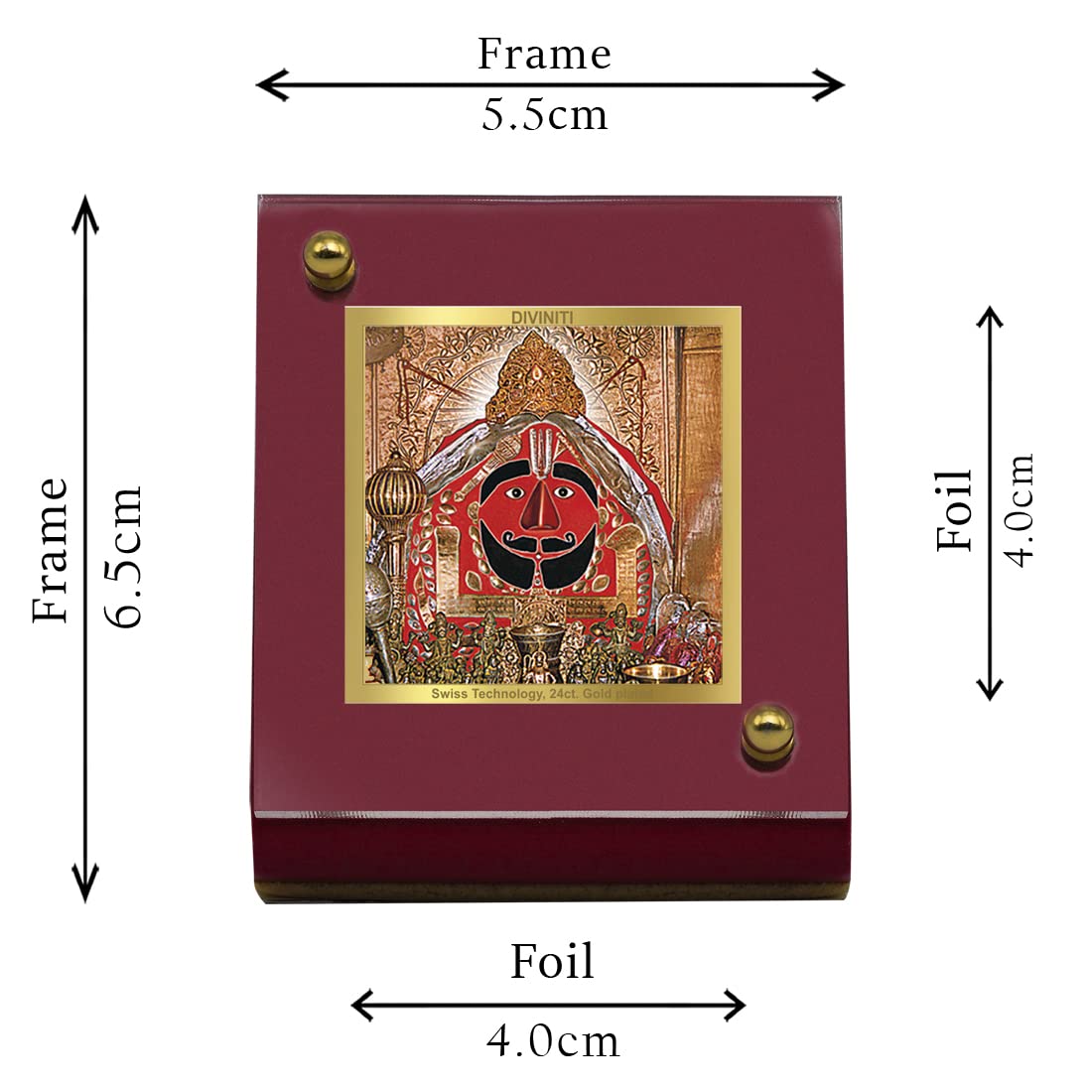 DIVINITI 24K Gold Plated Religious Car Dashboard Frame | Premium God Idol Frame for Car, Home Mandir & Office Table | Spiritual Gift, Decorative Showpiece | Salasar Balaji
