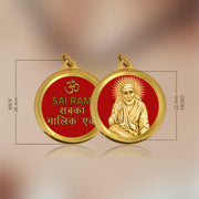 DIVINITI 24K Gold Plated Double-Sided Religious Pendant with Premium Gift Box, Spiritual Locket for Men & Women, Devotional Jewellery for Gifting & Everyday Wear | Sai Baba & Om