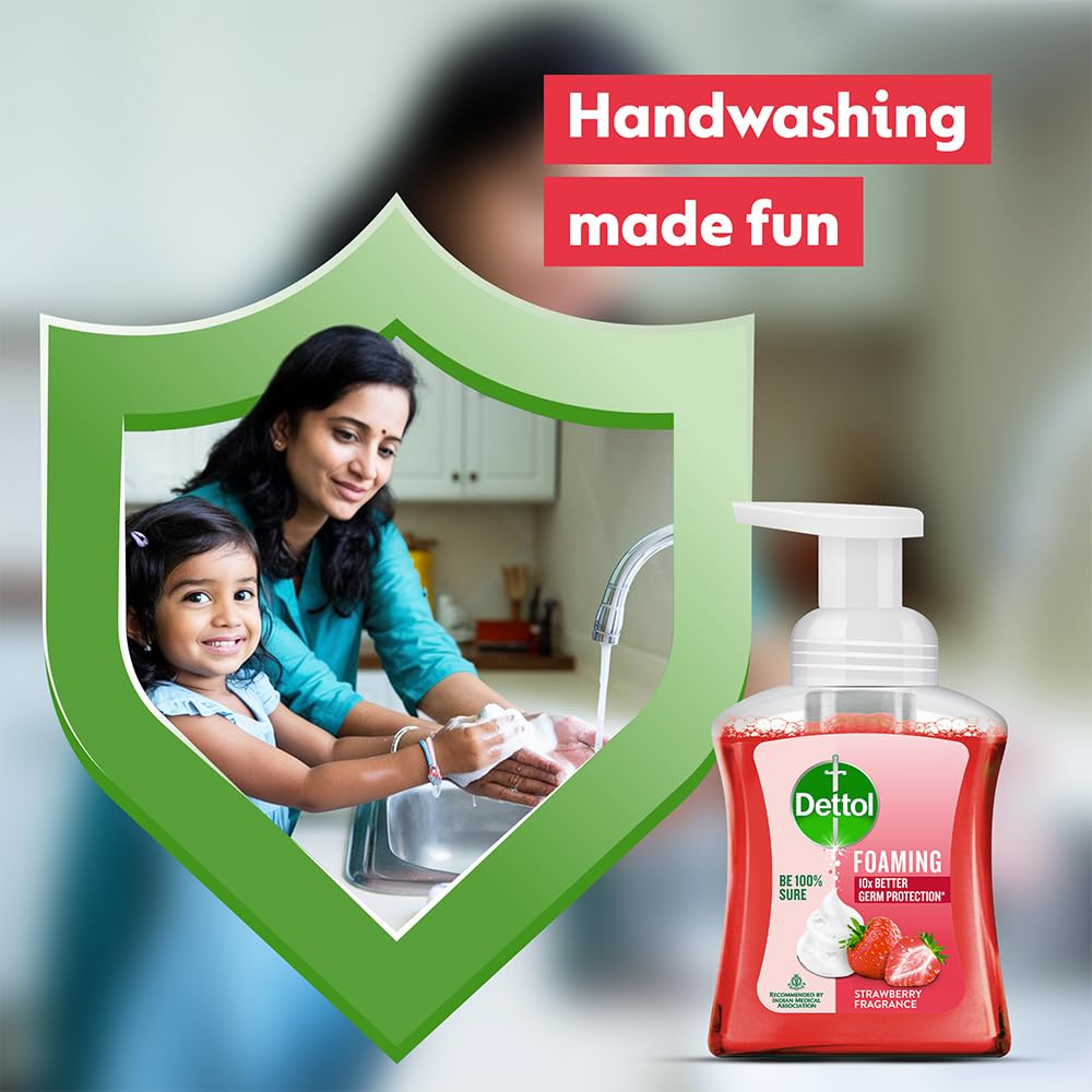 Dettol Foaming Handwash Refill - Strawberry, 700ml | Rich Foam | Moisturizing Hand Wash | Soft on Hands