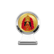 DIVINITI 24K Gold Plated Tara Devi Car Dashboard Idol Frame | Premium Spiritual Car Accessory for Divine Blessings & Positivity | Luxury Devotional Gift for Car, Office & Home | 6X4.5 CM